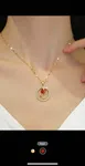 1pc Fashionable And Minimalist Rose & Tulip Round Pendant Stainless Steel Luxury And Elegant Collarbone Necklace For Women Valentines,Mom,Mother,Mother's Day,Gift - Available at AfnoBazar Nepal