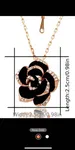 3pcs Fashionable Black Rose Shaped Earring & Necklace Set For Women Wedding Accessories, Party - Available at AfnoBazar Nepal