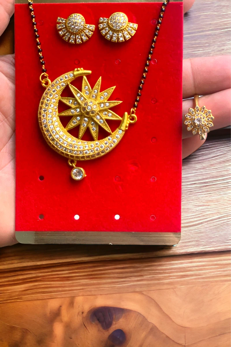 Beautiful Gold Plated Mangalsutra Set For Beautiful Women - Available at AfnoBazar Nepal