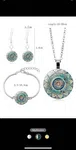 Grends 1set Vintage Green Mandala Design Earrings Necklace Bracelet Set With High-End Style And Elegar - Available at AfnoBazar Nepal