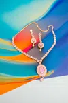 Beautiful Rose Gold American Diamond Set - Available at AfnoBazar Nepal