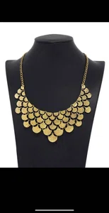 Fashion Vintage Geometric Leaf Jointed Alloy Necklace. - Available at AfnoBazar Nepal