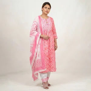 Afgani Style 3 Pieces Kurti Set - Available at AfnoBazar Nepal