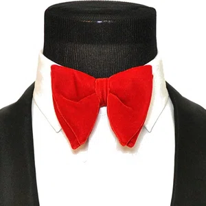 Men Oversized Velvet Bow Tie with Cufflinks and Hankie Set