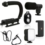 Vlogging Kit with Light, Microphone, Tripod and Phone Holder image 1