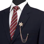 Men Suit Crystal and Faux Pearl Brooch image 1