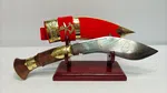 6 inch Handcrafted Khukuri with Velvet Scabbard and Display Stand image 2