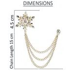 Men Suit Crystal and Faux Pearl Brooch image 3