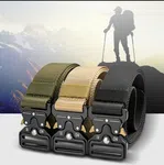 Men Casual Nylon Canvas Belt with Metal Buckle image 1
