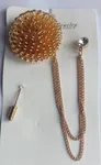 Vintage Rhinestone Wings Chain Brooch for Men image 2
