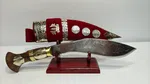 Hand-Forged Nepali Khukuri with Engraved Blade and Decorated Scabbard image 2