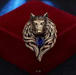 Lion Head Crystal Brooch for Men and Women image 4