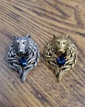 Lion Head Crystal Brooch for Men and Women image 3