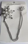 Men Suit Crystal and Faux Pearl Brooch image 2