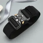 Men Casual Nylon Canvas Belt with Metal Buckle image 5