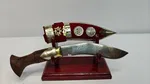 Hand-Forged Nepali Khukuri with Engraved Blade and Decorated Scabbard image 2