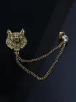 Wolf Head Collar Chain Tassel Brooch image 5