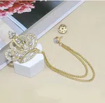 Royal Crown Tassel Chain Collar Brooch image 2