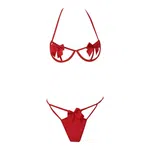 Women Red Elastic Nightwear Lingerie image 4