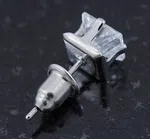 Large Clear Square Stud Earrings, Silver Tone image 5