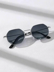 Unisex Geometric Metal Frame Sunglasses - Available at AfnoBazar Nepal