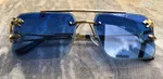 Rimless Gradient Blue Unisex Sunglasses - Available at AfnoBazar Nepal