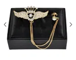 Star Wing Lapel Chain Pin Brooch, Gold - Available at AfnoBazar Nepal