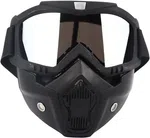 Motorcycle Face Shield with Detachable Goggles, Black - Available at AfnoBazar Nepal