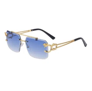 Rimless Gradient Blue Unisex Sunglasses - Available at AfnoBazar Nepal