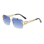 Rimless Gradient Blue Unisex Sunglasses - Available at AfnoBazar Nepal
