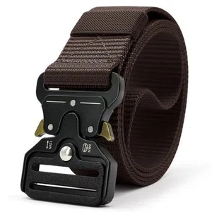 Quick Release Breathable Nylon Lock Belt, Coffee - Available at AfnoBazar Nepal