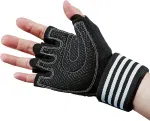 Breathable Workout Gloves with Wrist Wrap - Available at AfnoBazar Nepal
