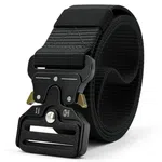 Metal Buckle Quick Release Nylon Lock Belt, Black - Available at AfnoBazar Nepal