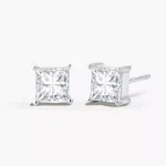 Men Silver Square CZ Stud Earrings - Available at AfnoBazar Nepal