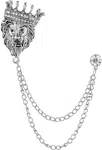 Vintage Lion Rhinestone Tassel Chain Brooch for Men - Available at AfnoBazar Nepal