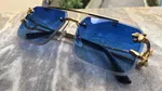 Rimless Gradient Blue Unisex Sunglasses - Available at AfnoBazar Nepal