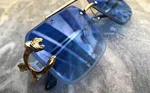 Rimless Gradient Blue Unisex Sunglasses - Available at AfnoBazar Nepal