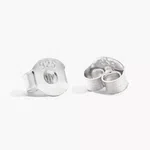 Men Silver Square CZ Stud Earrings - Available at AfnoBazar Nepal