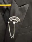 Men Collar Tassel Chain Lapel Pin Brooch - Available at AfnoBazar Nepal