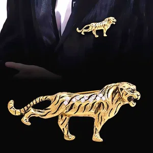 Men Rhinestone Tiger Brooch - Available at AfnoBazar Nepal