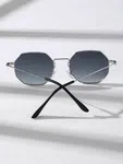 Unisex Geometric Metal Frame Sunglasses - Available at AfnoBazar Nepal