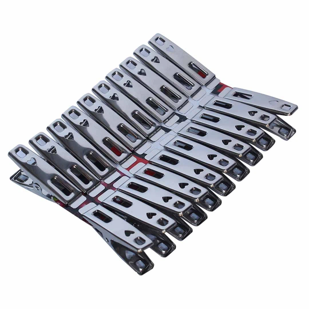 QuickClap Stainless Steel Cloth Pins, Pack of 12 - Available at AfnoBazar Nepal