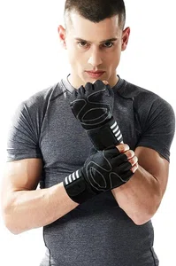 Breathable Workout Gloves with Wrist Wrap - Available at AfnoBazar Nepal