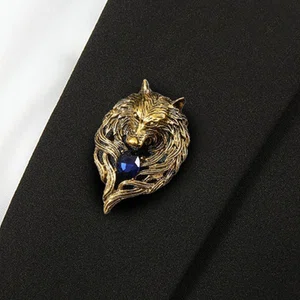 Lion Head Crystal Brooch for Men and Women - Available at AfnoBazar Nepal