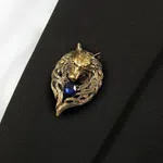 Lion Head Crystal Brooch for Men and Women - Available at AfnoBazar Nepal