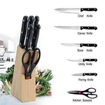 7 Piece Stainless Steel Knife Set with Wooden Stand - Available at AfnoBazar Nepal