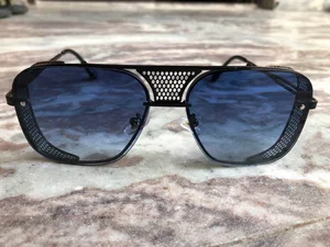 Unisex Blue Shade Metal Frame Sunglasses - Available at AfnoBazar Nepal