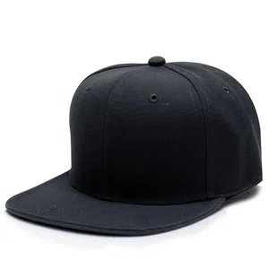 Plain Black Snapback Cap with Flat Brim - Available at AfnoBazar Nepal