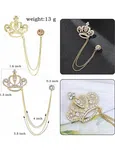 Royal Crown Tassel Chain Collar Brooch - Available at AfnoBazar Nepal