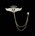 Star Wing Lapel Chain Pin Brooch, Gold - Available at AfnoBazar Nepal
